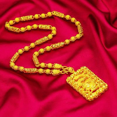 Dragon Pendant Dragon Head Necklace Domineering Alluvial Gold