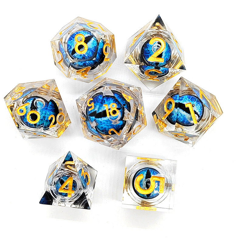 The New Pointed Resin Dragon Eye Can Rotate DND Game Dice