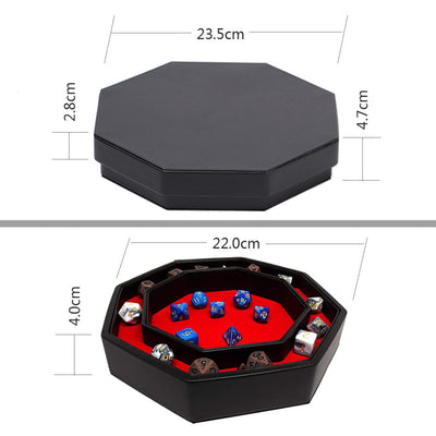 Octagonal Dice Pan Leather Storage Organizer