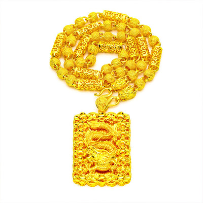 Dragon Pendant Dragon Head Necklace Domineering Alluvial Gold