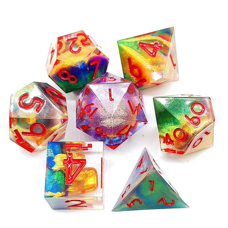 The New Pointed Resin Dragon Eye Can Rotate DND Game Dice