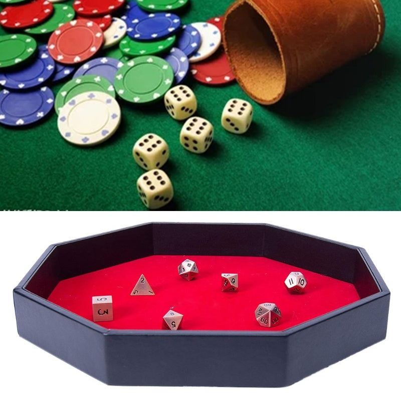 Octagonal Dice Pan Leather Storage Organizer