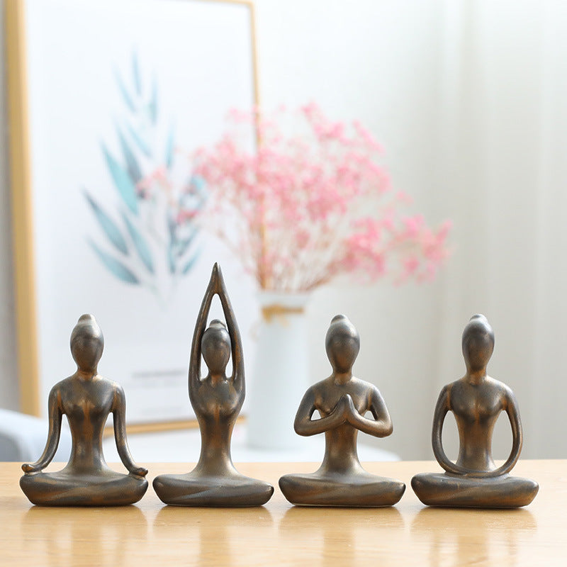 White Porcelain Ceramic Crafts Home Abstract Figures