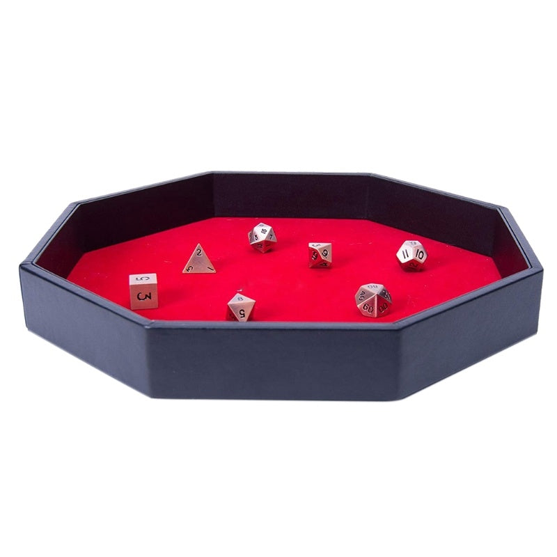 Octagonal Dice Pan Leather Storage Organizer