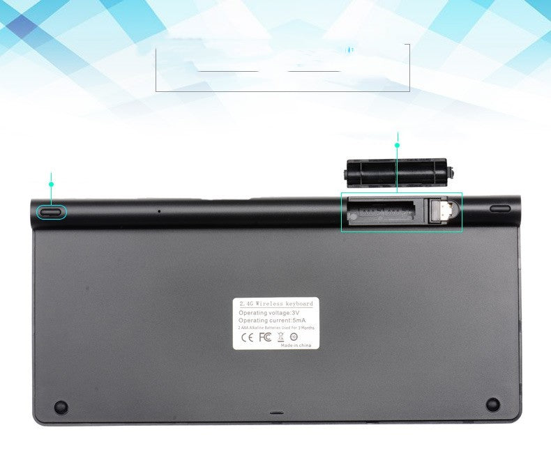 Wireless Compact Portable Keyboard Black